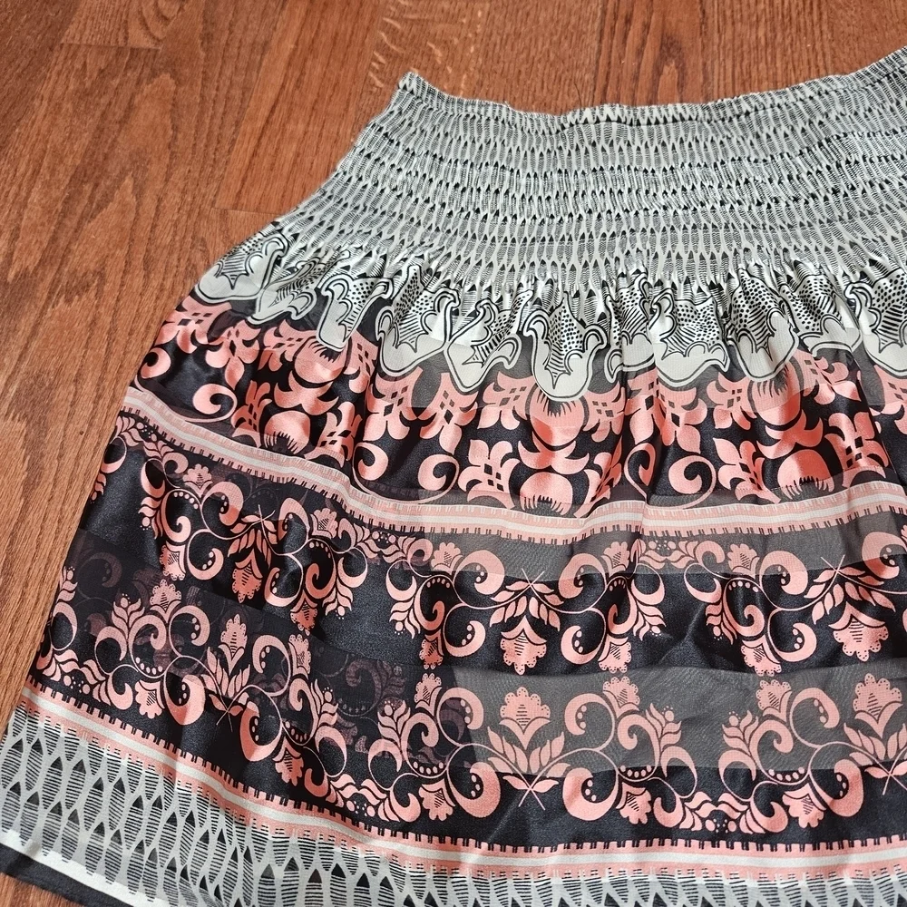 Max Studio Blue and Pink Bubble Mini Skirt
